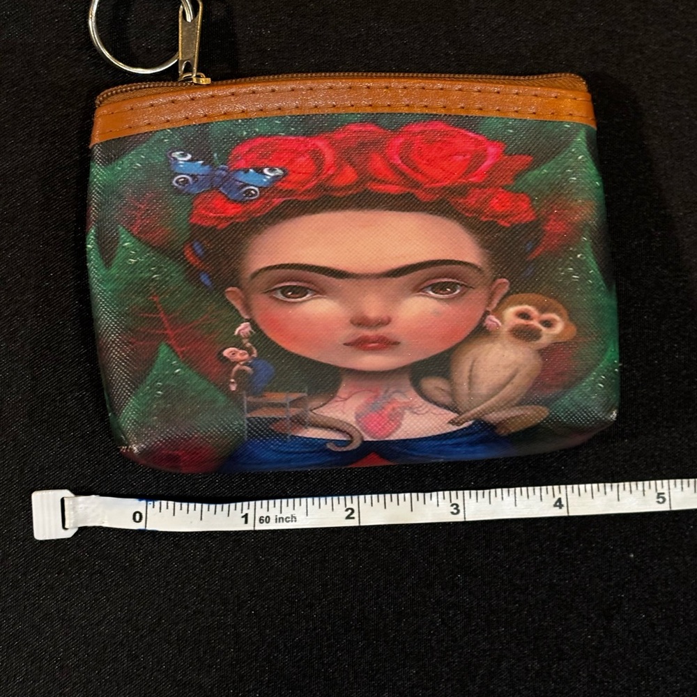Monkey Carton Style Frida Kahlo Coin Purse - Picture 2 of 2